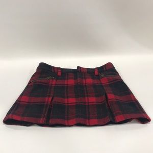 Free people plaid pleated mini skirt size 0